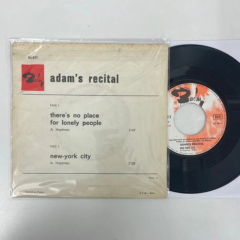 Adam's Recital - There's no place for lonely people/New York City - Barclay FR