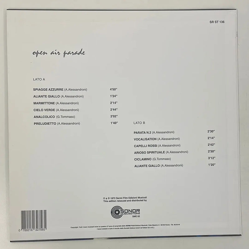Alessandro Alessandroni - Open Air Parade - Sonor Music IT 2019 NM/NM