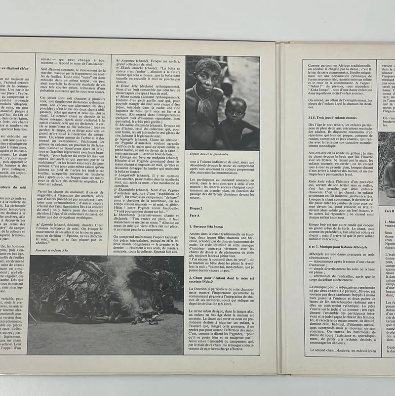 Anthologie de la musique des Pygmées Aka : Empire Centrafricain - Ocora FR 1978 1st press NM/VG+