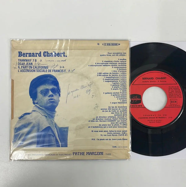 Bernard Chabert - Il part en Californie - EMI/columbia FR 1969 1st press VG/VG