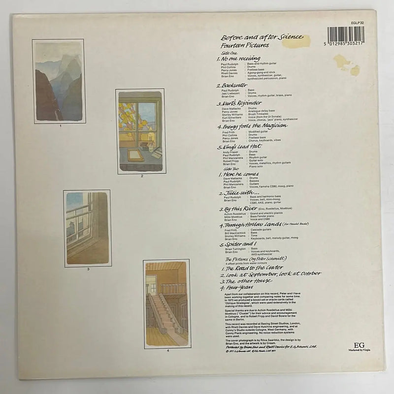 LP Brian Eno - Before and after science - EG Records – SEYMOUR