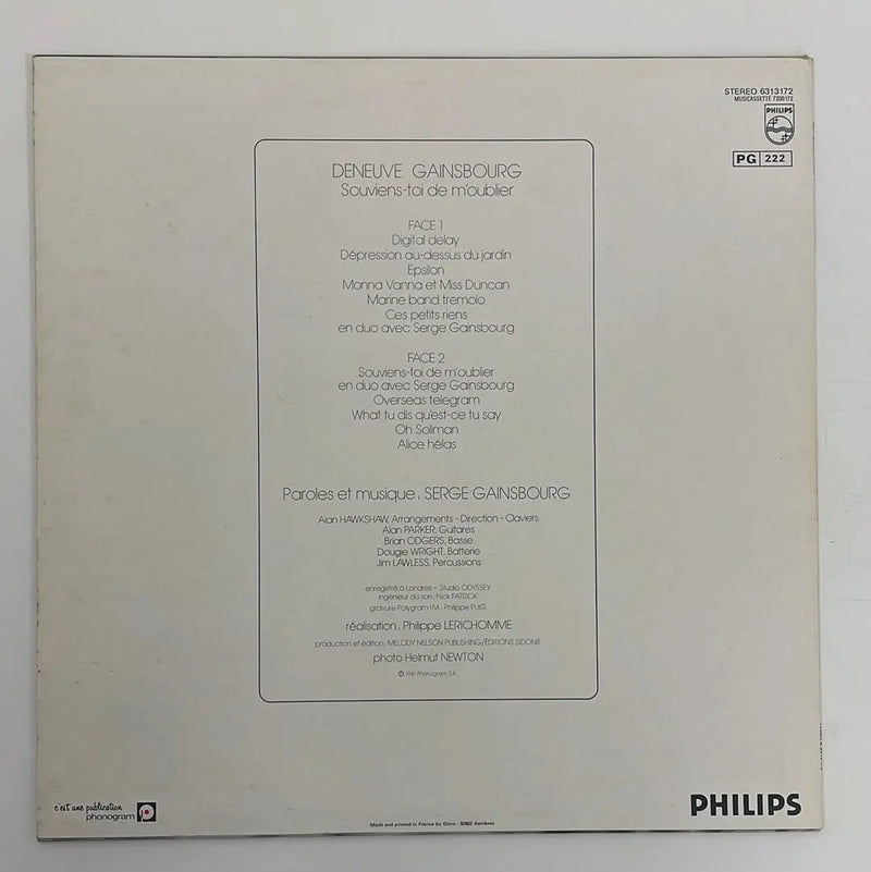 Catherine Deneuve - Souviens-toi de m'oublier - Philips FR 1981 1st press
