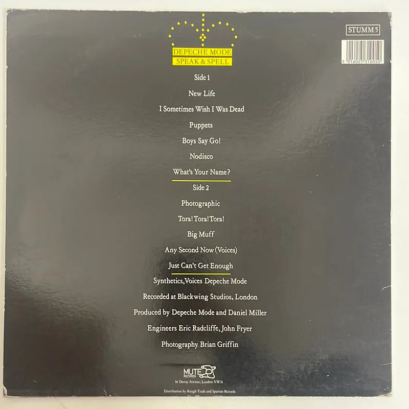 Depeche Mode - Speak & Spell - Mute UK mid 80's VG+/VG+