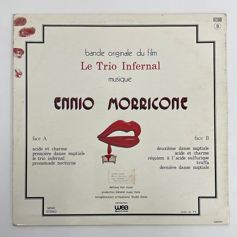 Ennio Morricone - Le trio infernal o.s.t. - Yuki Music FR 1974 1st press VG+/VG+