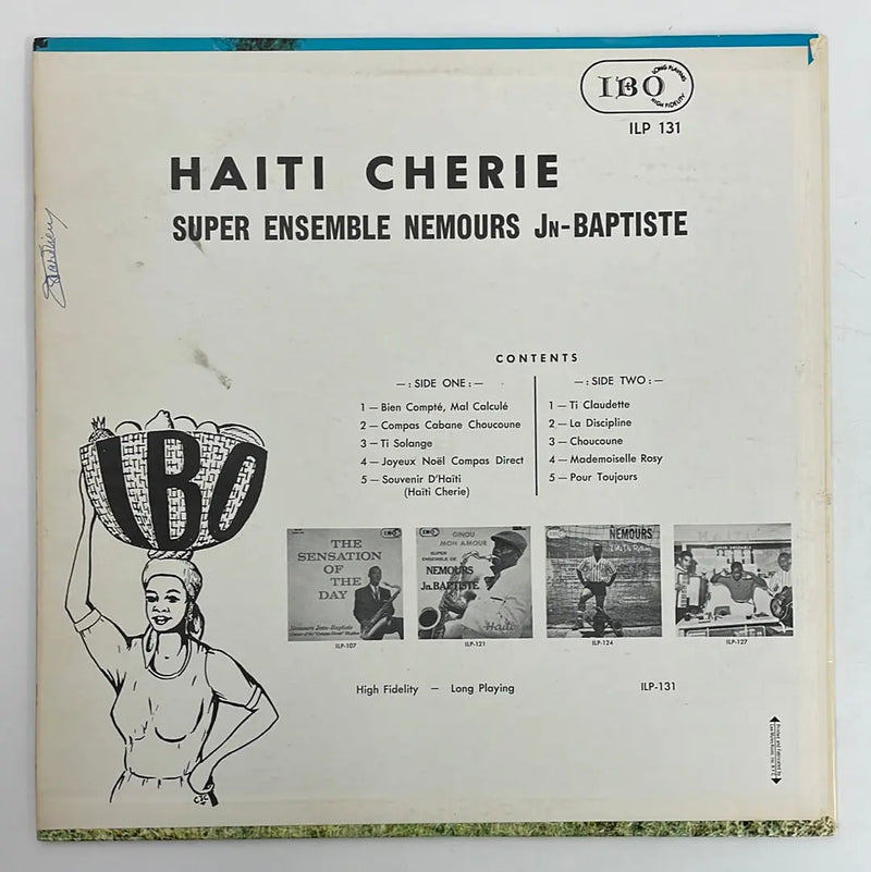 Ensemble Nemours Jean-Baptiste - Haiti Cherie - IBO Records US end 60's 1st press VG+/NM