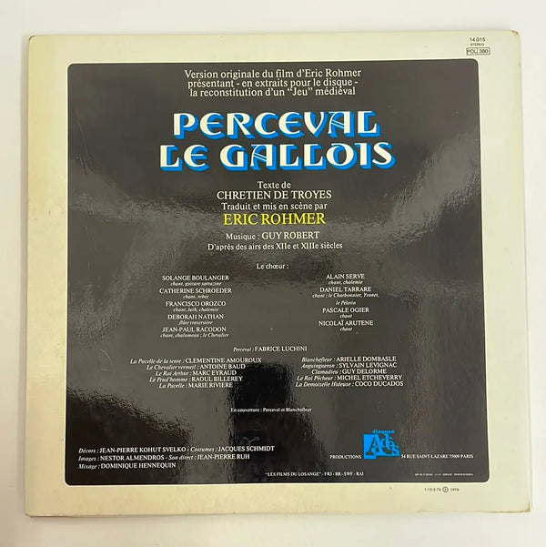 Guy Robert - Perceval le Gallois - Disques Adès FR 1979 1st press NM/VG+