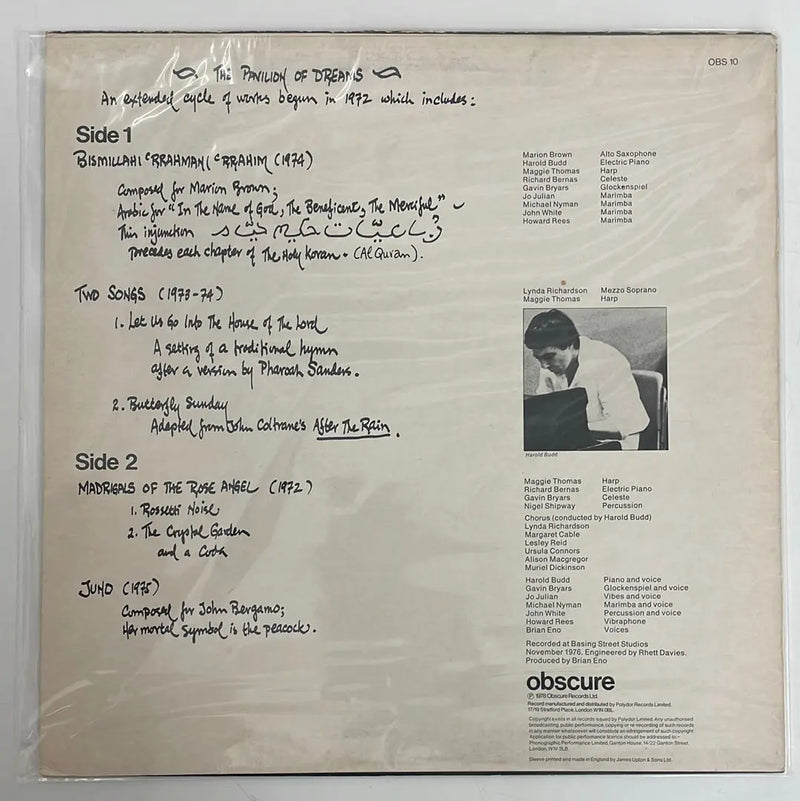 Harold Budd/Brian Eno - Ambient 2 (The Plateaux of mirror) - Editions EG UK 1982 VG+/VG+