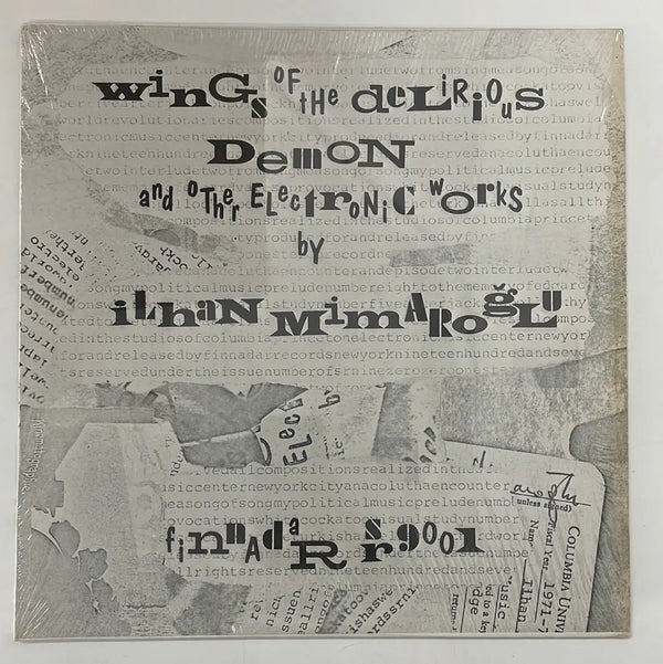 Ilhan Mimaroglu - Wings of the delirious demon and other electronic works - Finnadar Records US 1972 1st press NM/NM