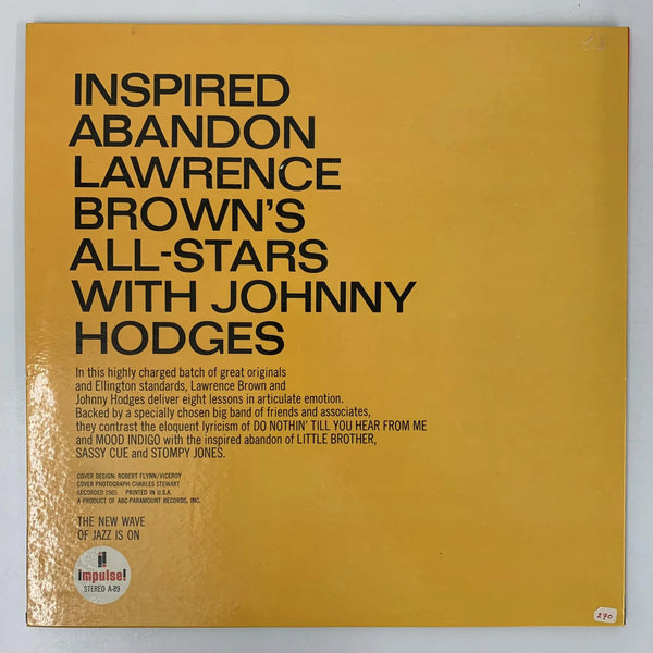 Lawrence Brown All-Stars & Johnny Hodges "Inspired Abandon" (Impulse!, US, 1965)