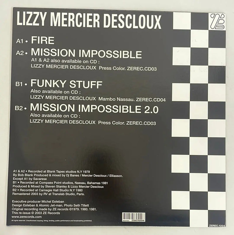 Lizzy Mercier Descloux - Fire/Mission impossible - ZE Record FR 2003 NM/NM