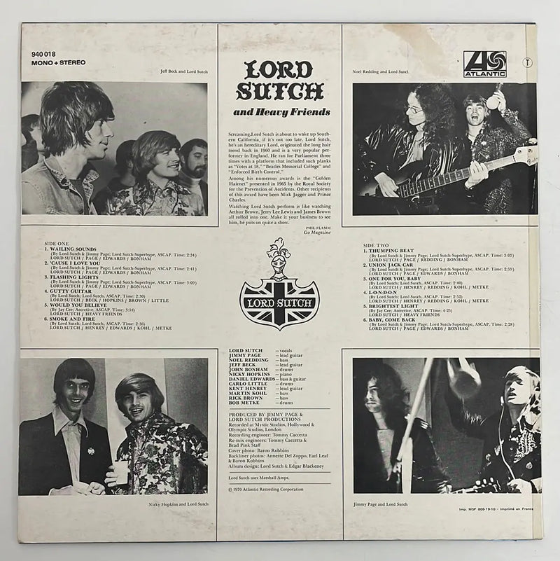 Lord Sutch and Heavy Friends - Atlantic FR 1970 1st press VG+/VG+