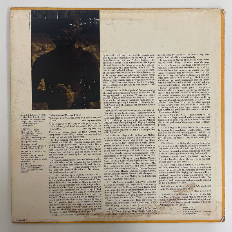 McCoy Tyner - Extensions - Blue Note US 1975 VG+/VG