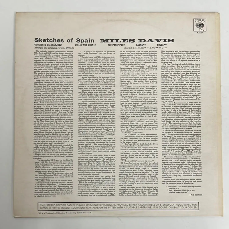 Miles Davis - Sketches of Spain - CBS UK early 70's NM/VG+