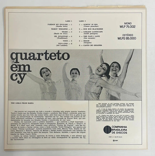 Quarteto Em Cy - The Girls from Bahia - Warner Bros BR 1967 1st press VG+/NM