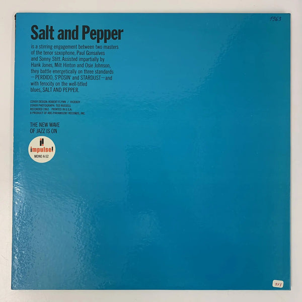 Sonny Stitt and Paul Gonsalves "Salt and Pepper" (Impulse, US, Mono, 1964) NM/NM