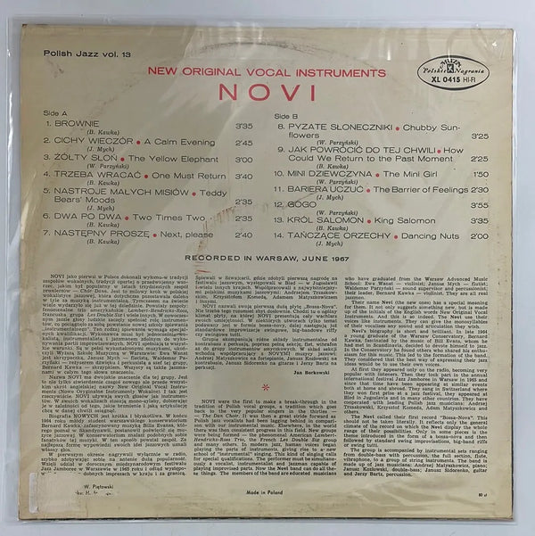Novi - Bossa Nova - Polskie Nagrania Muza PL 1967 1st press VG+VG