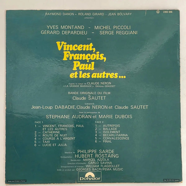 Philippe Sarde - Vincent, François, Paul et les autres... - Polydor FR 1974 1st press VG+/VG+