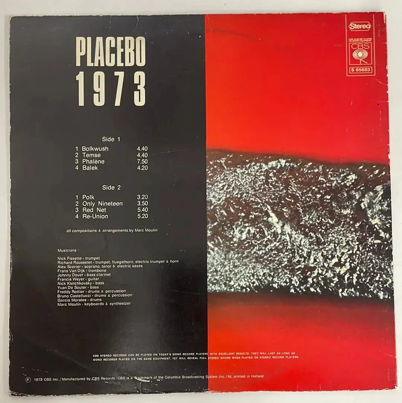 Placebo - 1973 - CBS BE 1973 1st press VG+/VG+