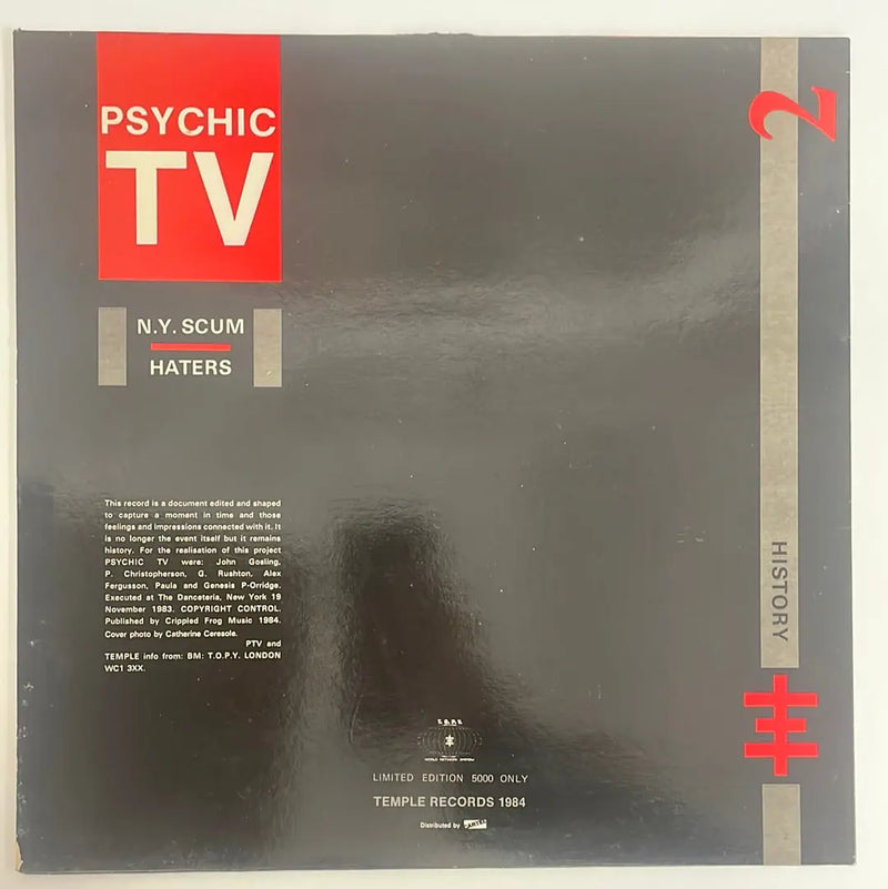 Psychic TV - N.Y. Scum - Temple Records UK 1984 1st press VG+/VG+