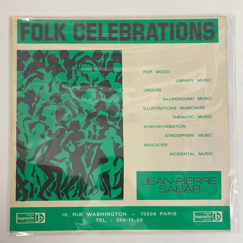 Jean-Pierre Sabar - Folk Celebrations - Disques Bagatelle FR 1974 1st press NM/VG+