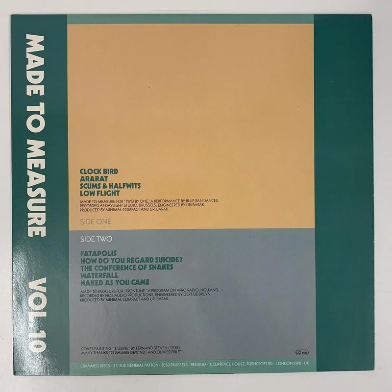Minimal Compact "Made to Measure Vol. 10 / Lowlands Flight" (Crammed Discs, Belgium, 1987) NM/VG+