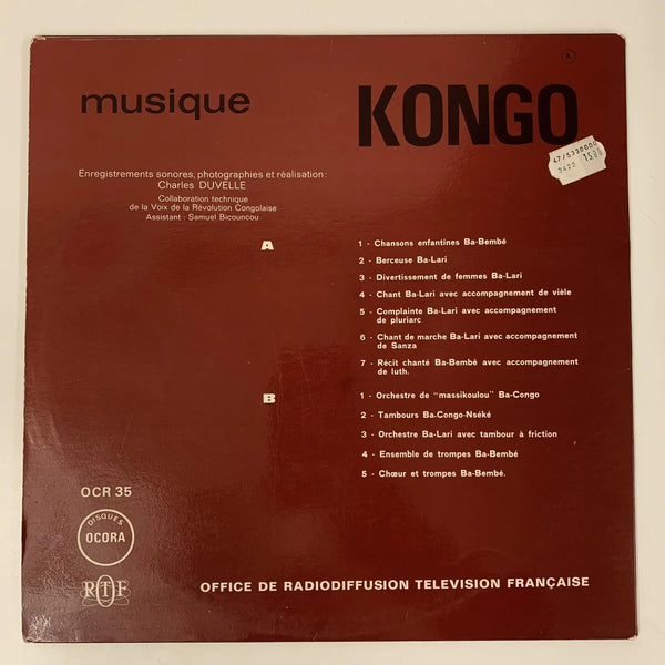 Musique Kongo – Ba-Bembe, Ba-Congo, Ba-Congo-Nseke, Ba-Lari (Ocora, France, 1967) NM/VG+