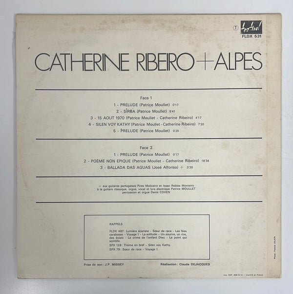 Catherine Ribeiro + Alpes - N°2 - Disques Festival FR 1970 1st press VG+/VG+