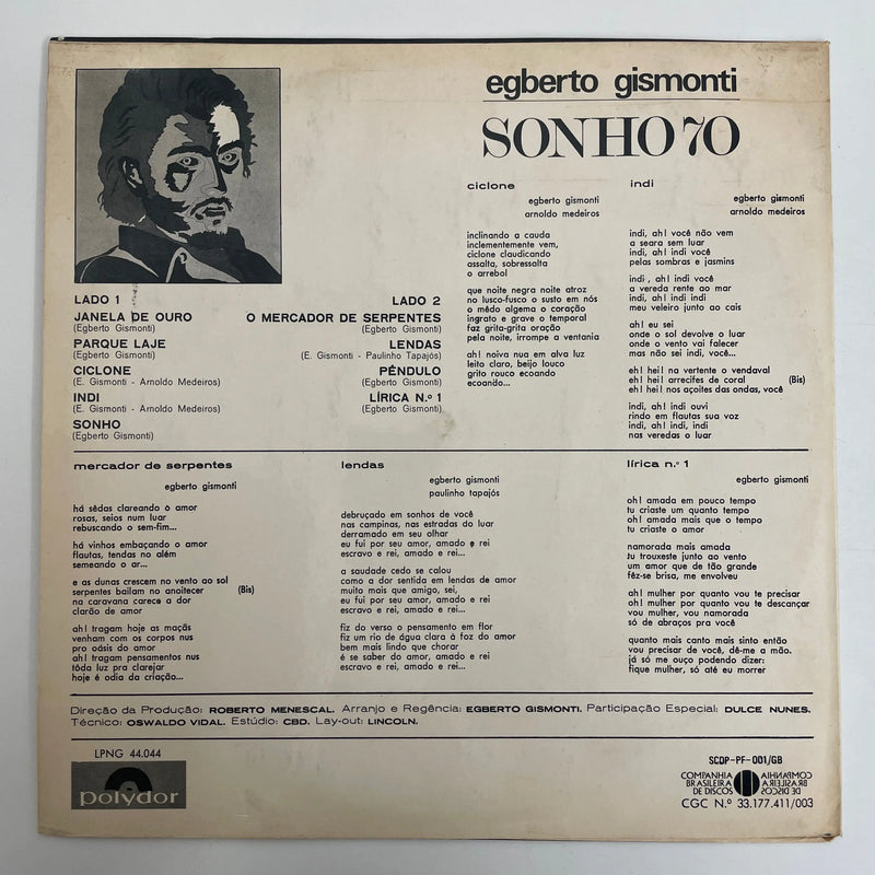 Egberto Gismonti - Sonho 70 - Polydor BR 1970 1st press