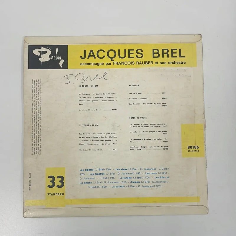 Jacques Brel - Barclay FR 1963 1st press VG/VG