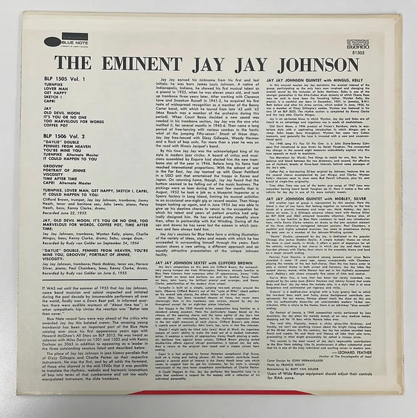 Jay Jay Johnson - The Eminent Volume 1 - Blue Note US 1977 NM/NM