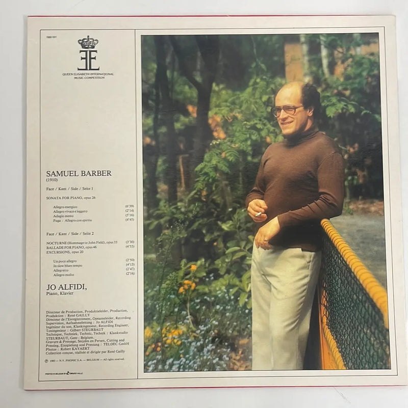 Jo Alfidi - Samuel Barber - Queen Elisabeth Competition BE 1983 1st press NM/NM