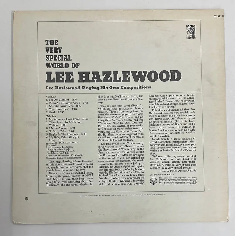 Lee Hazlewood - The very special world of - MGM Records US 1966 1st press VG/VG+