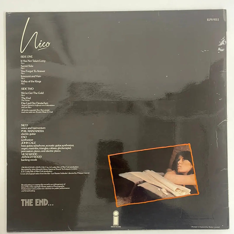 Nico - The end... - Island UK 1974 1st press VG+/VG+