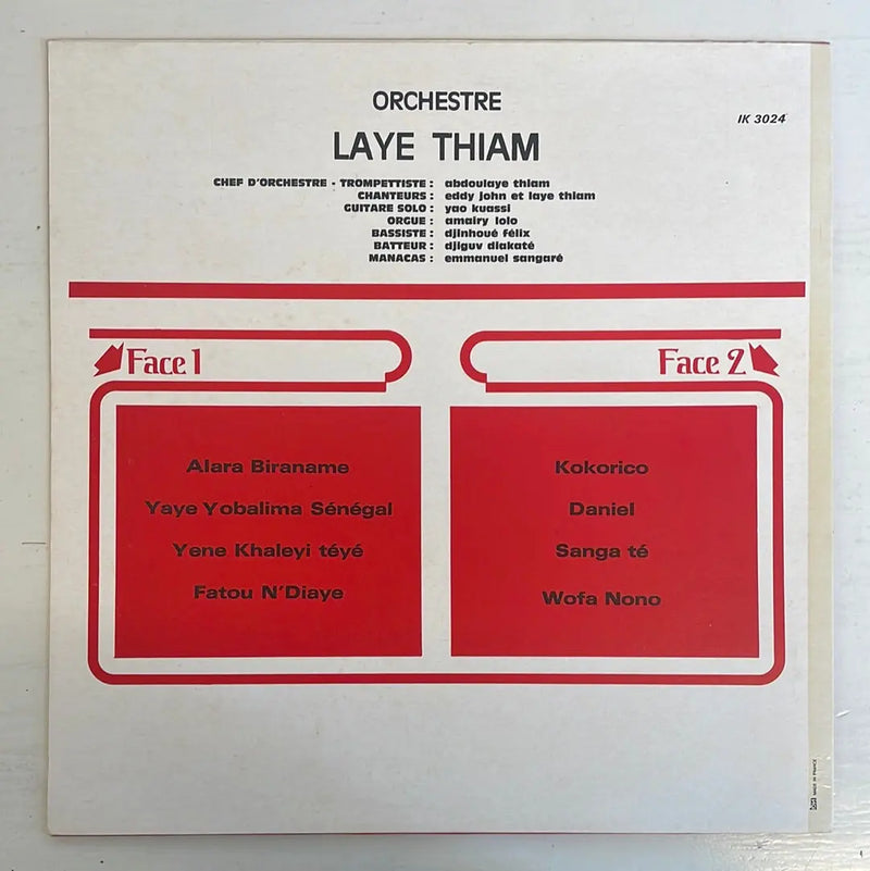 Orchestre Laye Thiam - Ibrahim Kassé Production FR 70's 1st press VG+/VG+