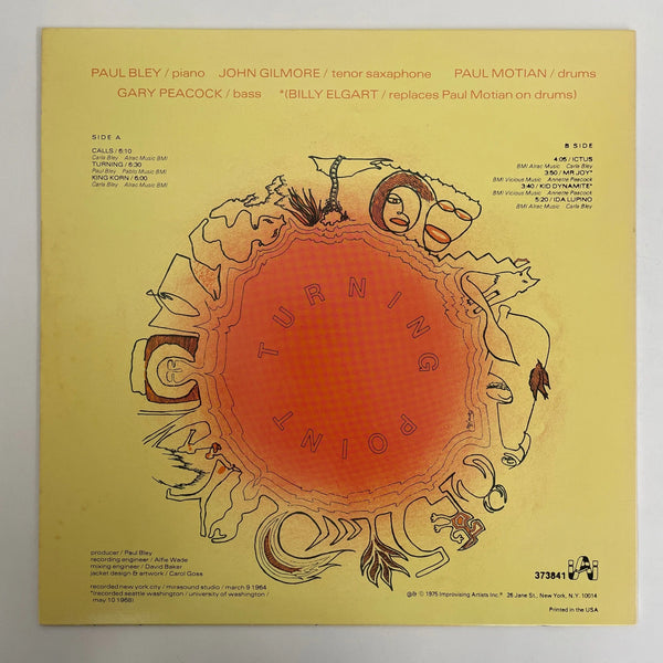 Paul Bley - Turning Point - Improvising Artists Inc. US 1975 1st press NM/NM