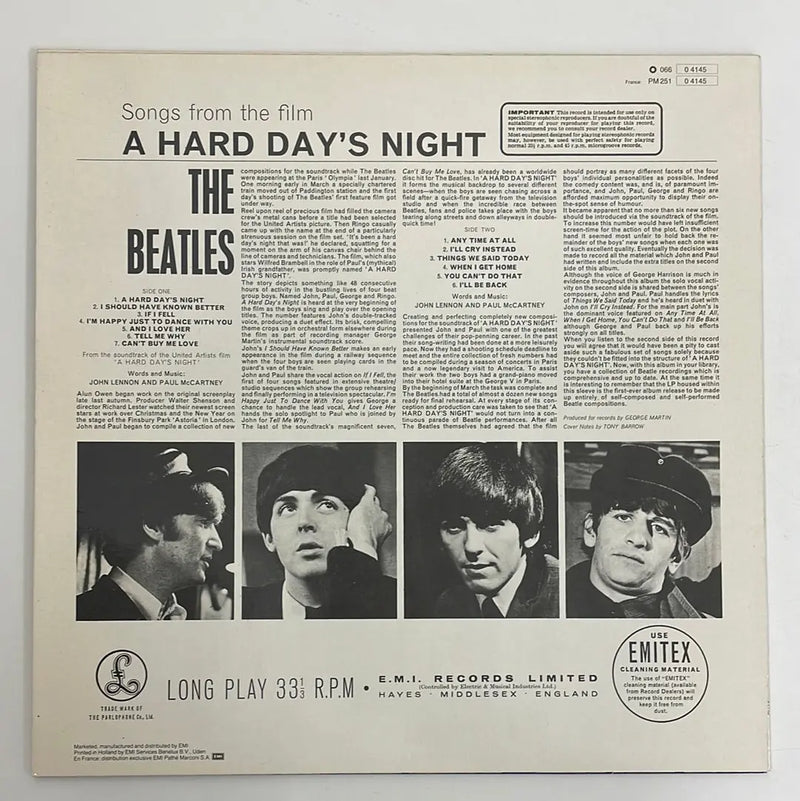 The Beatles - A hard day's night - Parlophone/Odeon FR end 70's NM/NM