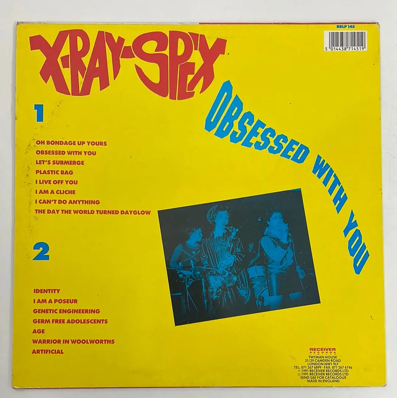 X-Ray Spex - Obsessed with you/The early years - Receiver Records UK 1991 1st press VG+/VG+